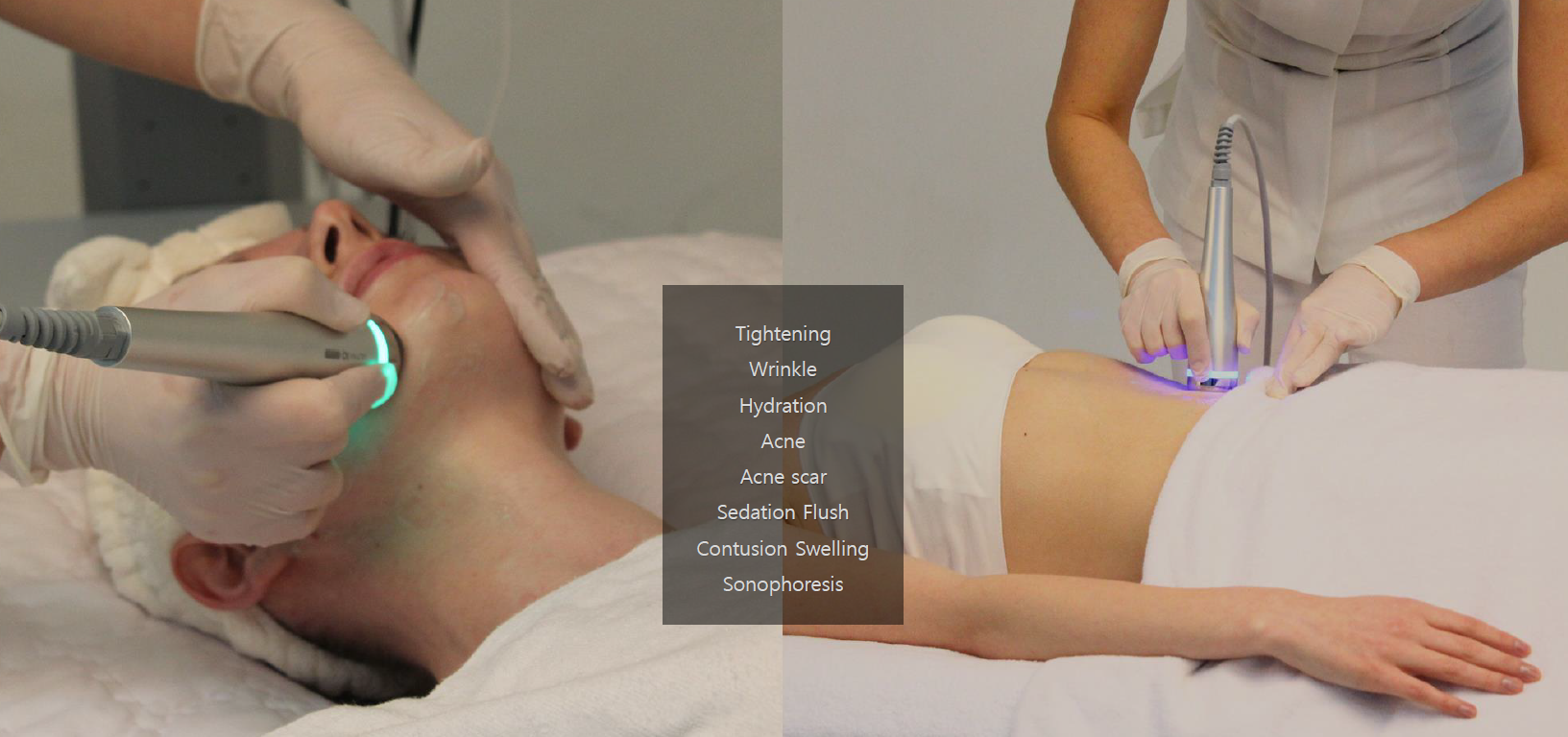 Ultraschall Behandlungen im Gesicht und and Körper